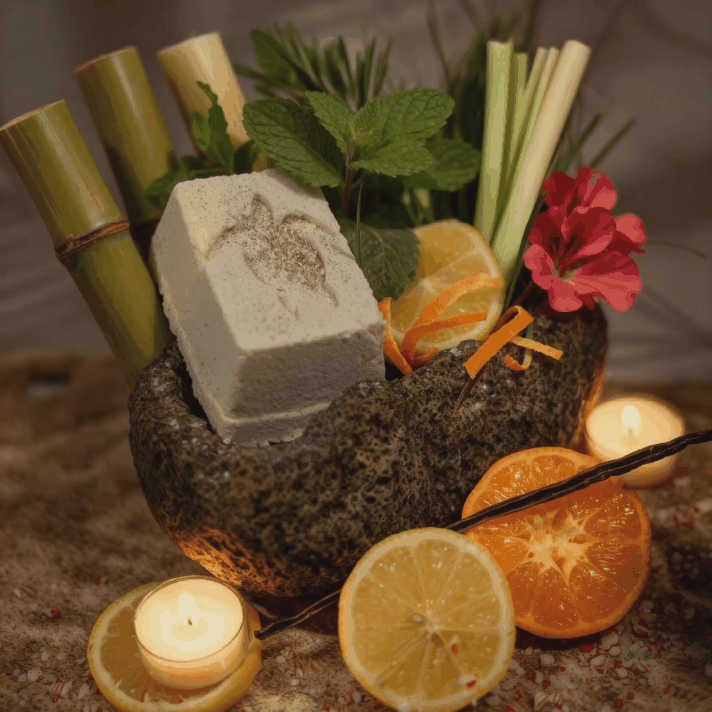 Refreshing Lemongrass Bath Bomb - "Zen Garden Awakening"