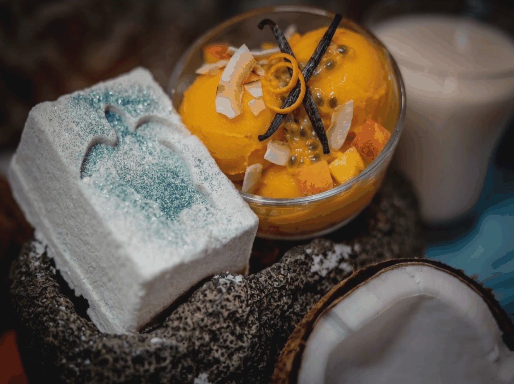 Mango Sorbet Bath Bomb - "Tropical Dessert Paradise"